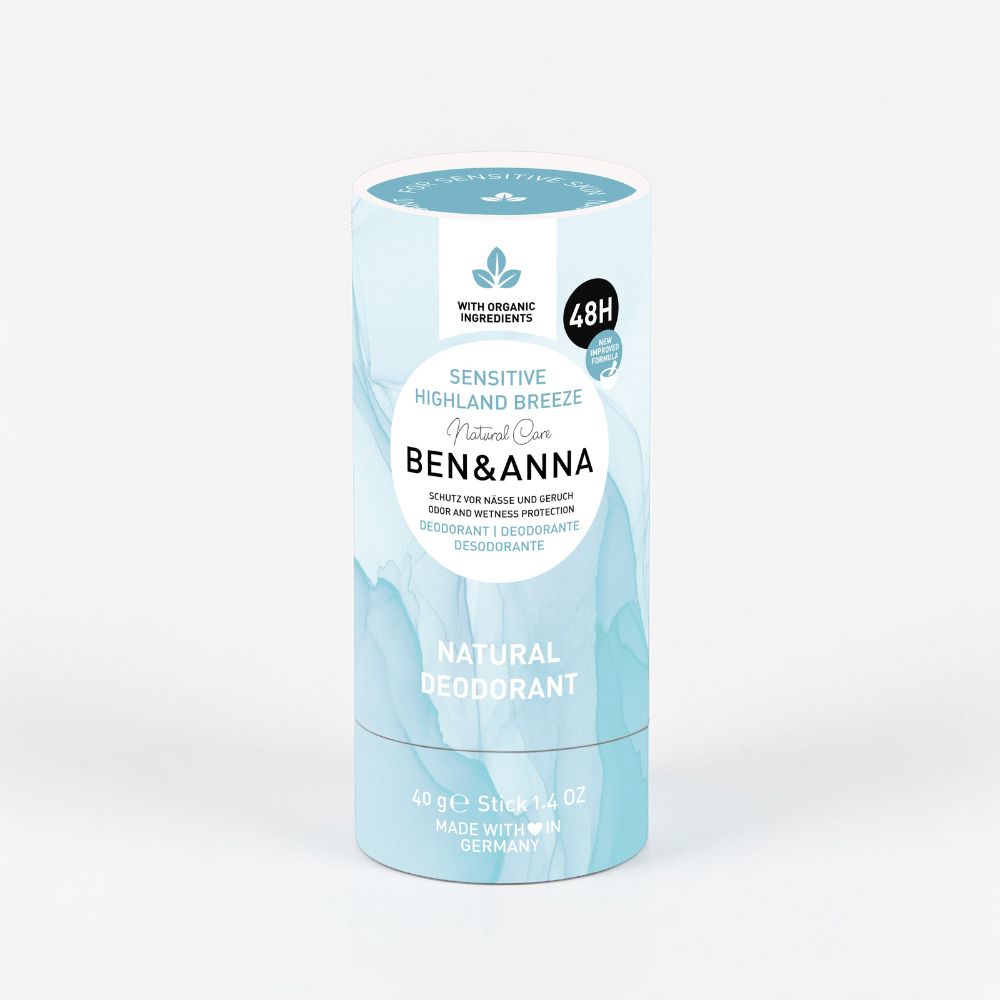 Deo-Papier Sensitive Highland Breeze von BEN&ANNA, 40 g, weiches Papiertuch für empfindliche Haut mit frischem Duft.