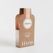 Duschgel Flocken Fruit Fusion von BEN&ANNA, cremige Textur mit Fruchtaromen, zeigt die Flasche und das Produkt auf einem weißen Hintergrund.