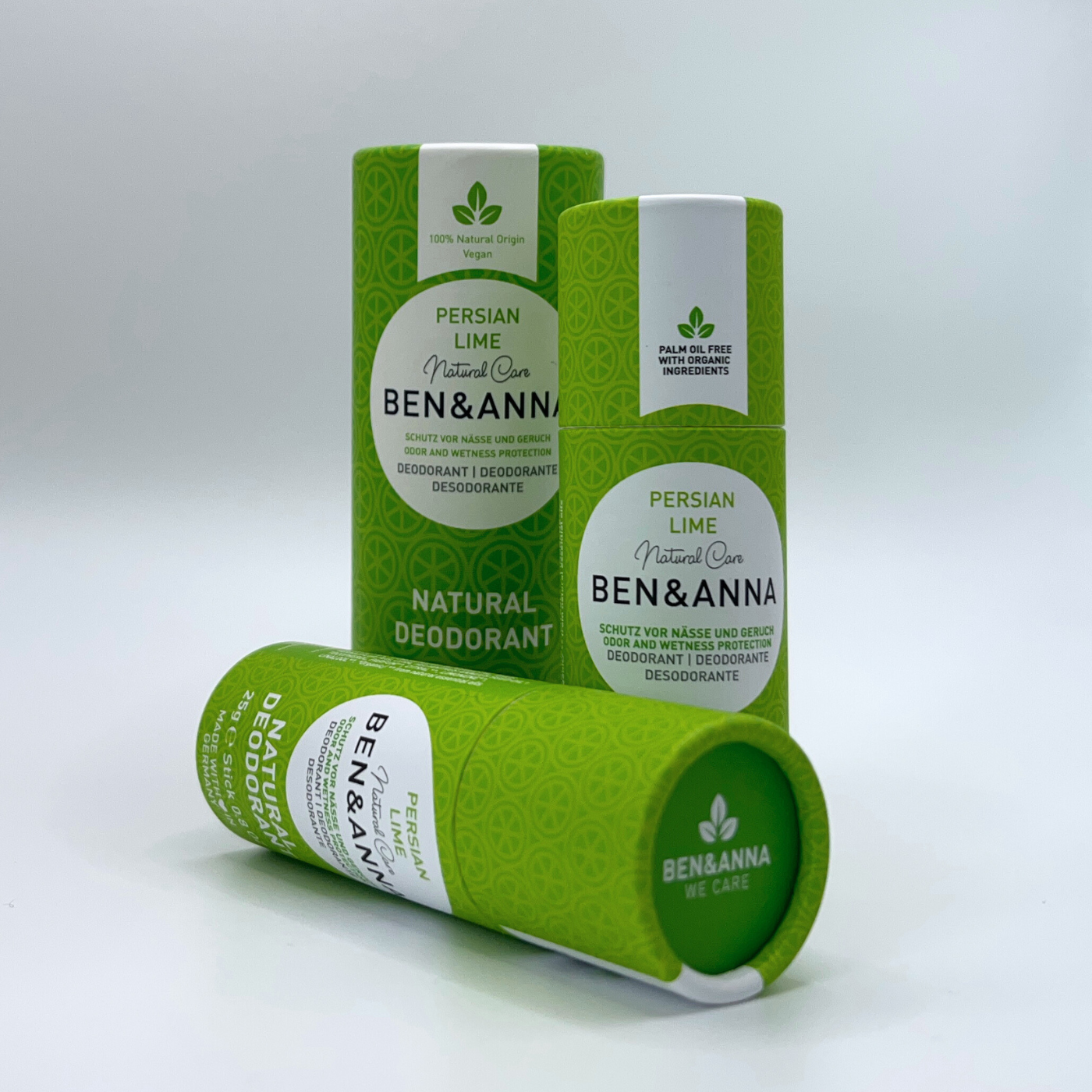 Papertube Persian Lime von BEN&ANNA, 25g, mit frischer Limettenfarbe, glatte Textur und hochwertiges Papierdesign.