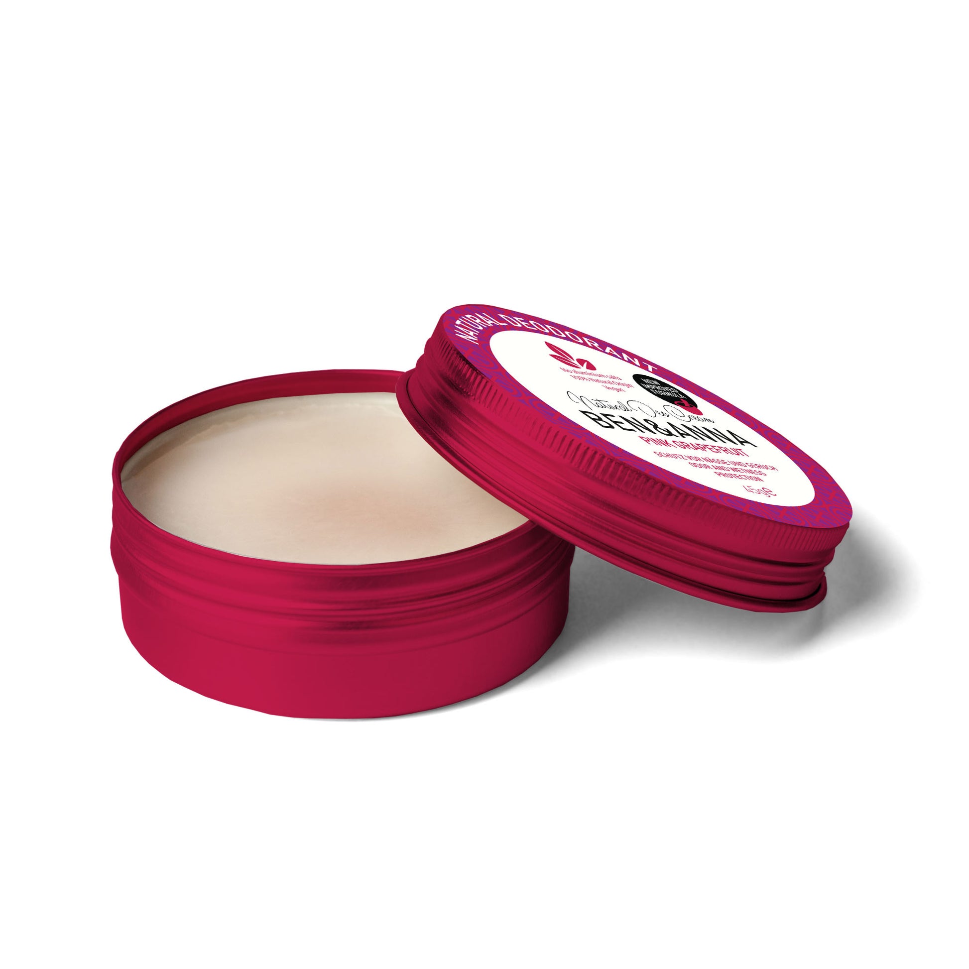 Offene BEN&ANNA Deocreme mit Pink Grapefruit Duft in 45g, cremige Konsistenz und erfrischender Zitrusduft.