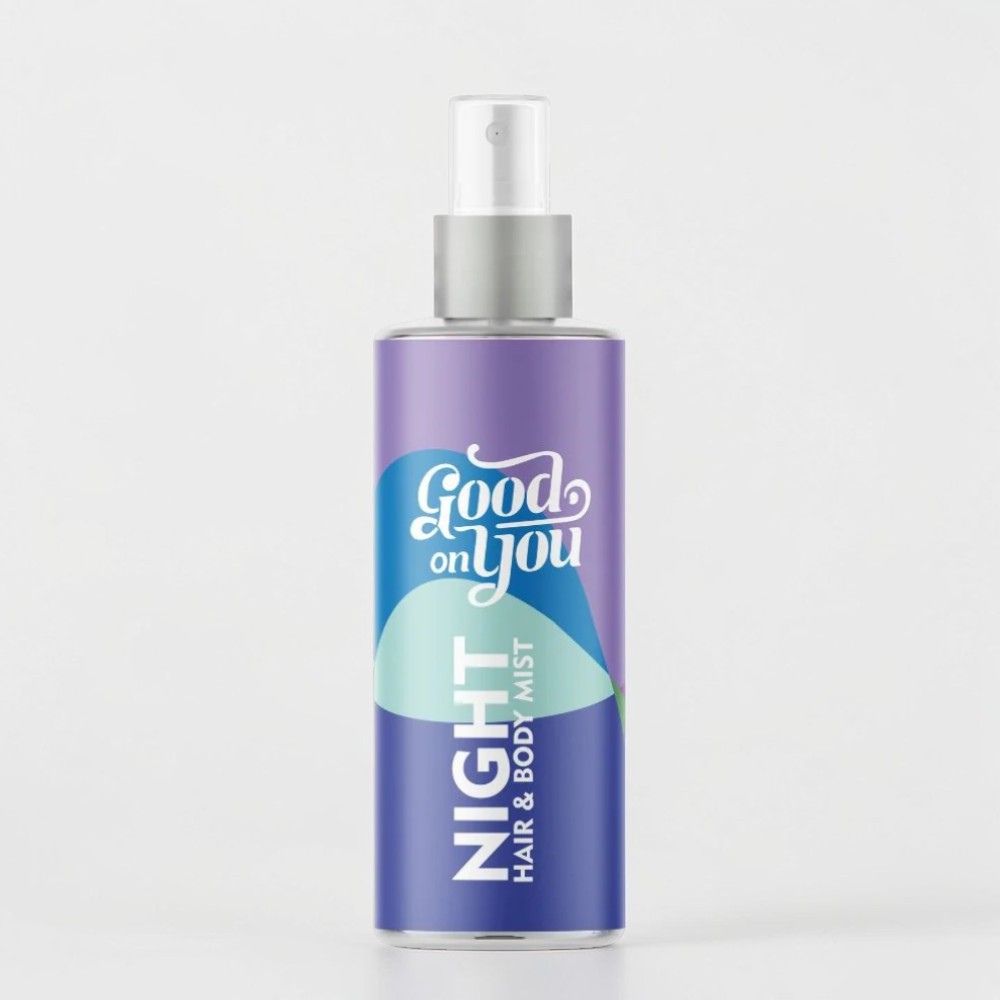 Nacht-Haar- und Körperduft von Good on you, Sprayflasche mit blumigem, beruhigendem Duft für Haare und Haut.