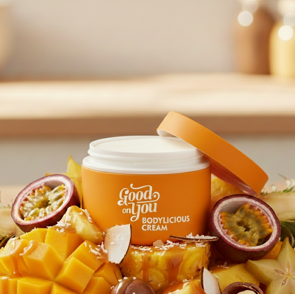 Ben&Anna Bodylicious Creme für straffe, seidig weiche Haut mit angenehmem Duft, in leichter Konsistenz auf der Haut.