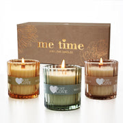 Drei Duftkerzen im Set von JUST LOVE® „Me Time“, dekorative Kerzen in eleganten Behältern für entspannte Momente