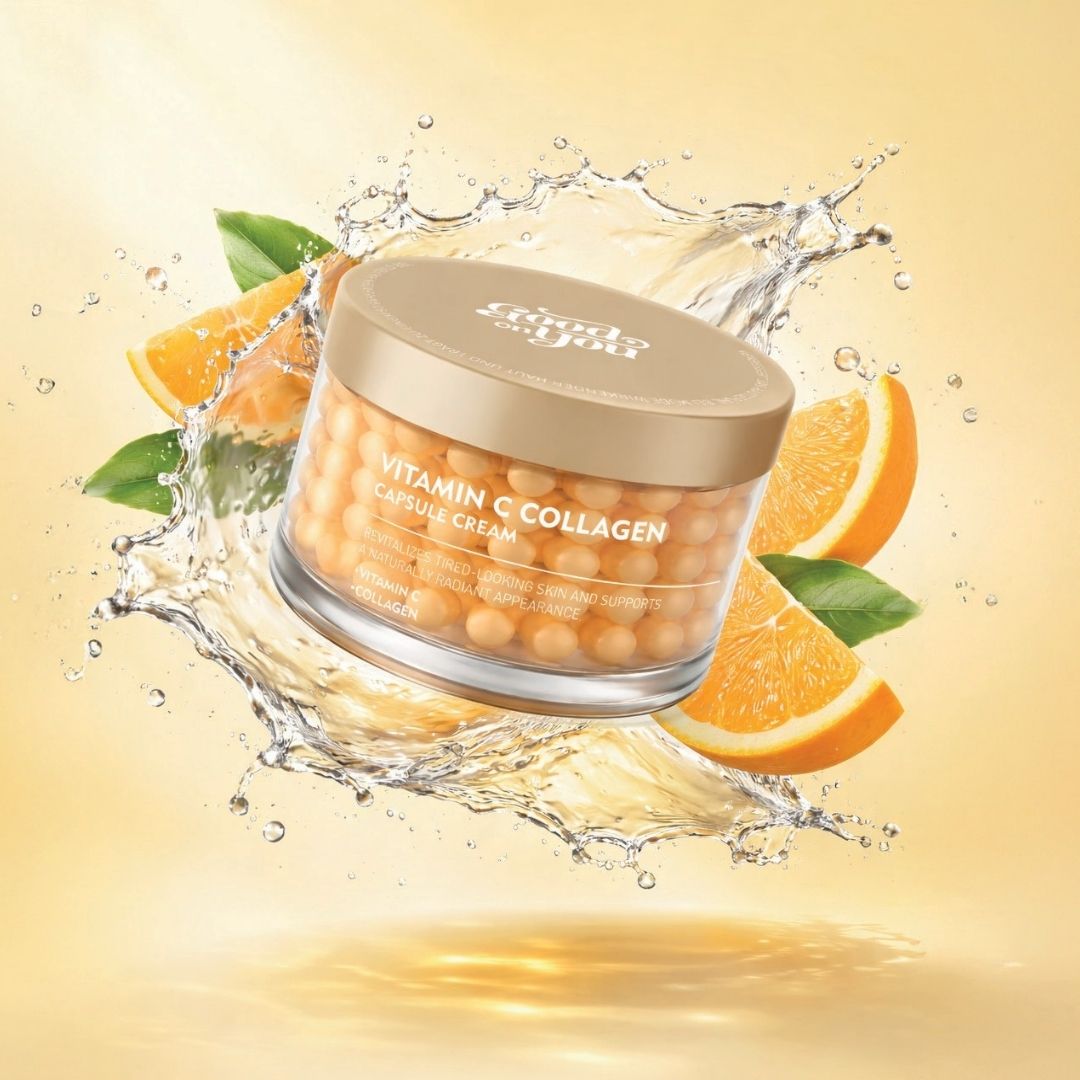 VITAMIN C Kollagen Kapselcreme von Good on you, cremige Textur, ideal für Hautpflege mit Vitamin C und Kollagen.