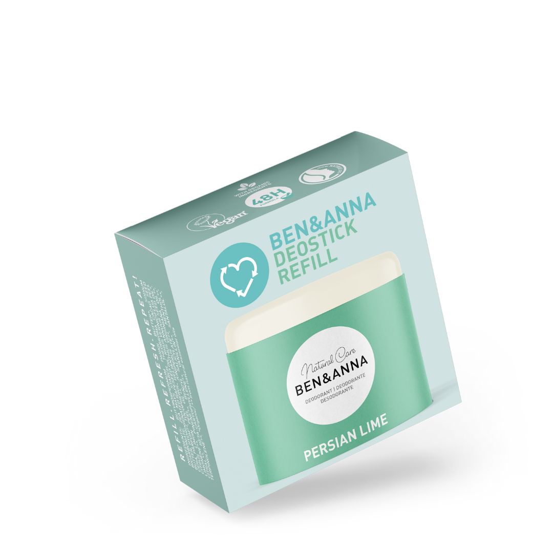 Ben&ANNA Refill Case und Deostick Refill "Persian Lime" mit grünem Zitrus-Design und frischem Duft.