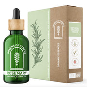 Natürliches Bio-Rosmarinöl von Greens of Cyprus, Flasche mit frischem Rosmarinöl für Aromatherapie und Hautpflege.