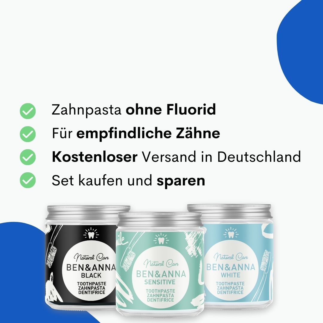 Zahnpasta ohne Fluorid - Bestseller Set