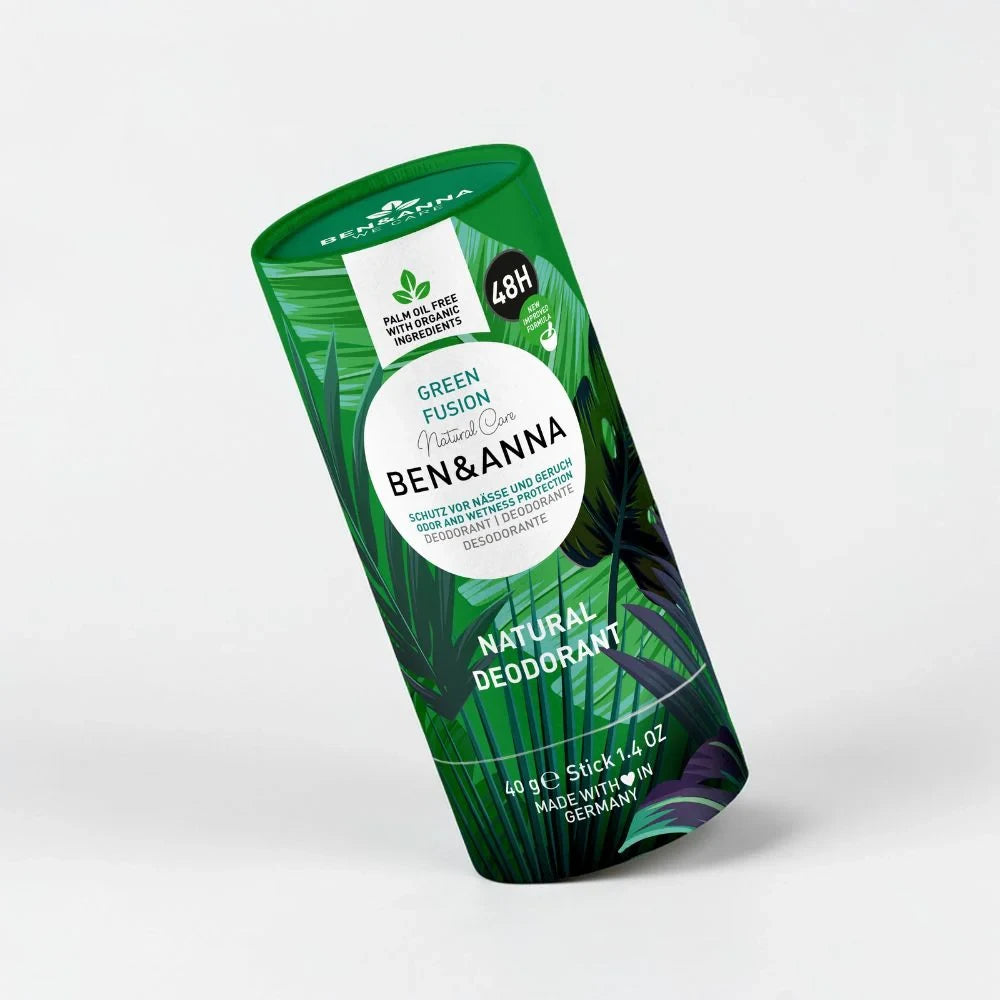 Verschiedene Sorten BEN&ANNA 6’Er Set Deo in Papierhülsen, Swatch mit verschiedenen Duftvarianten, umweltfreundliche Deodorants.