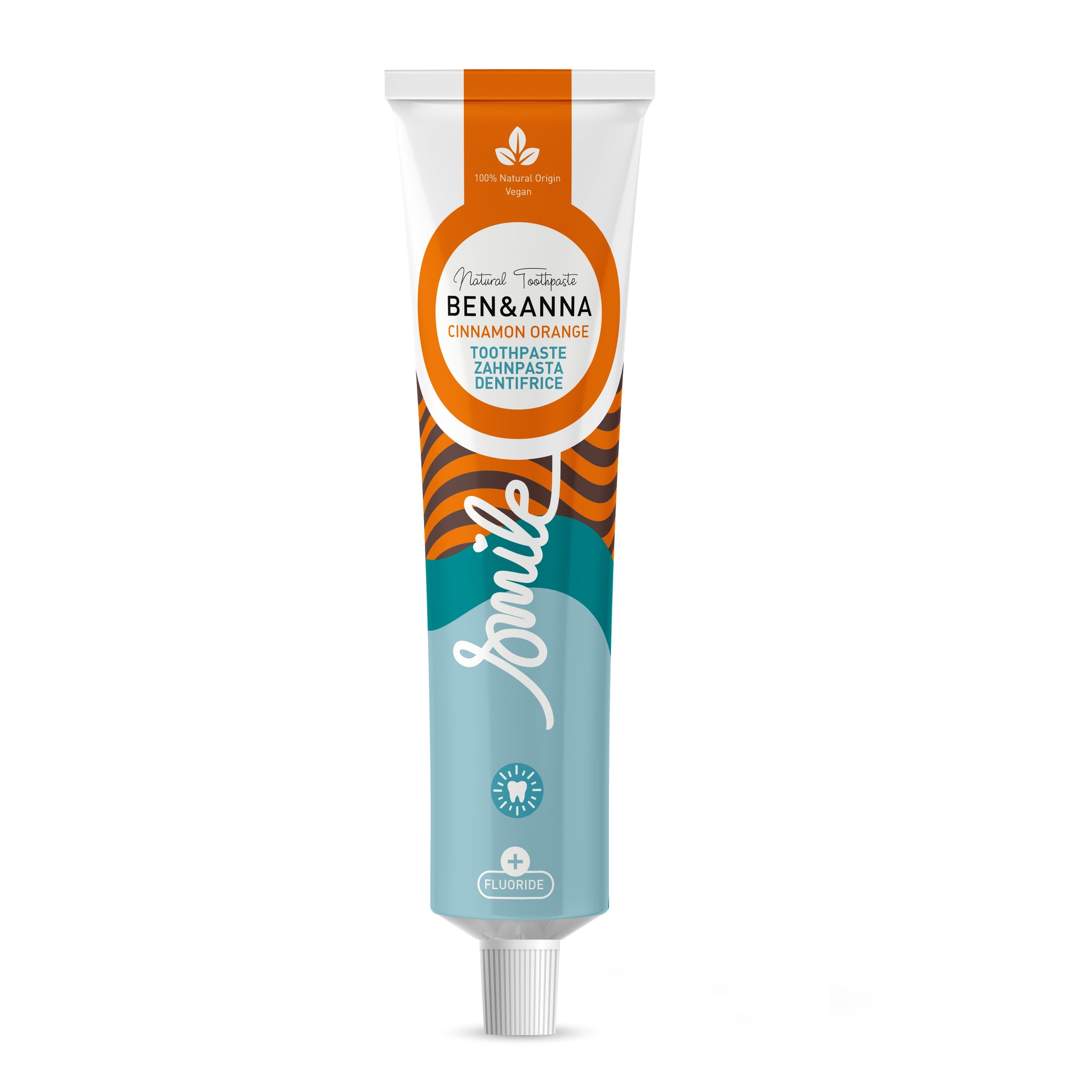 Toothpaste tube - cinnamon orange with fluoride